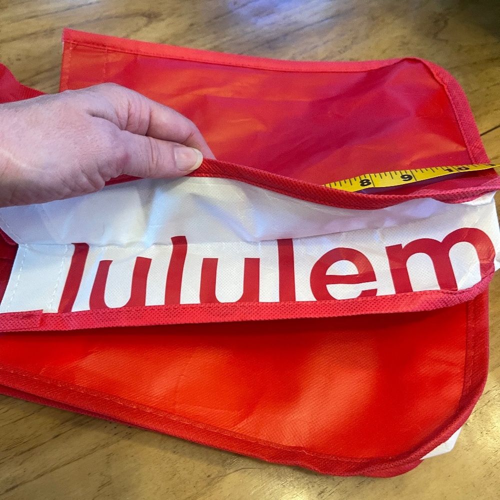Lululemon Logo Shopping Tote Bag 9 x 12 Red and White